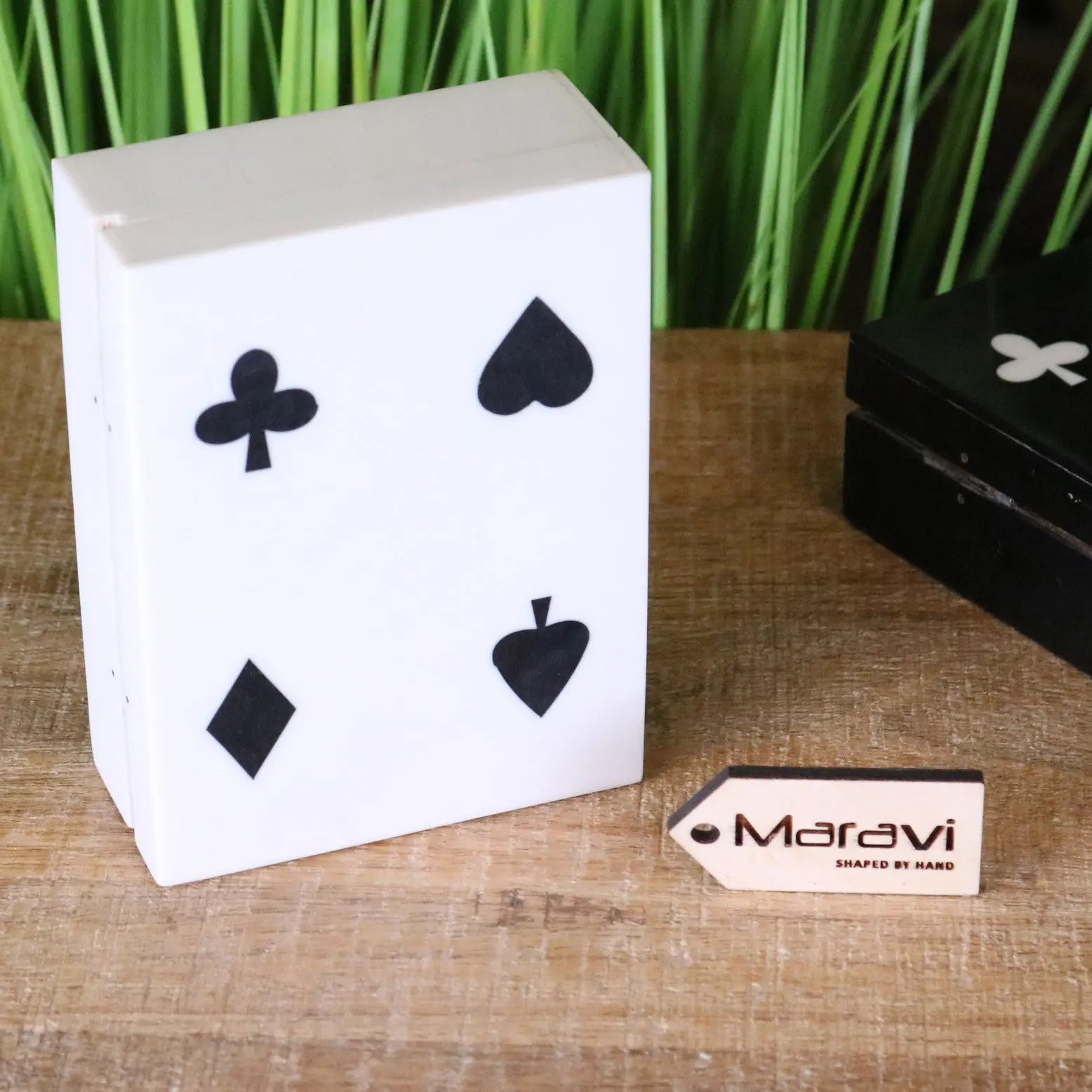 Zarita Luxury Playing Card Box Black and White