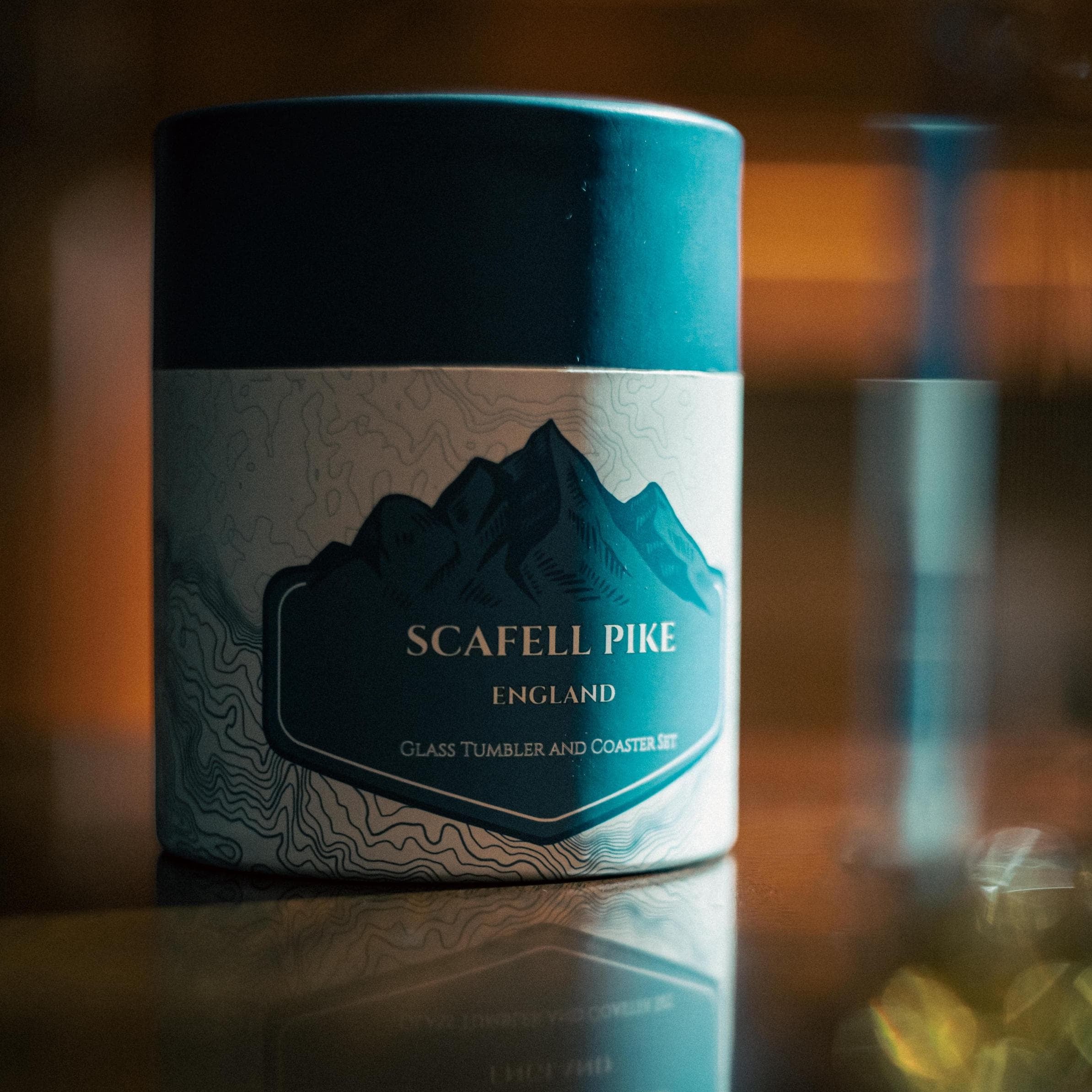 Scafell Pike Glass Tumbler & Coaster Set