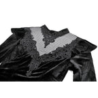 Dark in Love Gothic Velvet Lace High-Neck Top