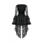 Dark in Love Classic Gothic Velvet & Lace Embroidered Dress