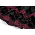 Dark in Love Black Crimson Gothic Tiered Skirt