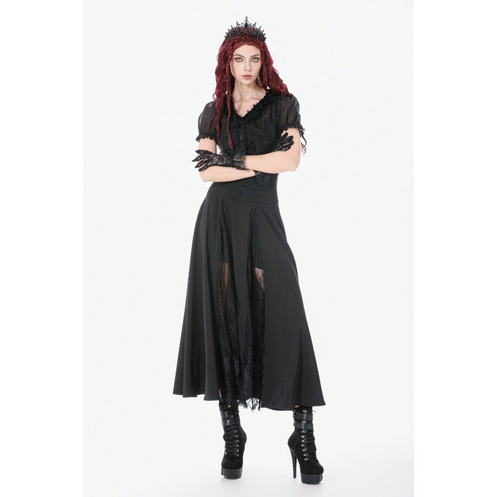 Dark in Love Elegant Gothic Long Skirt