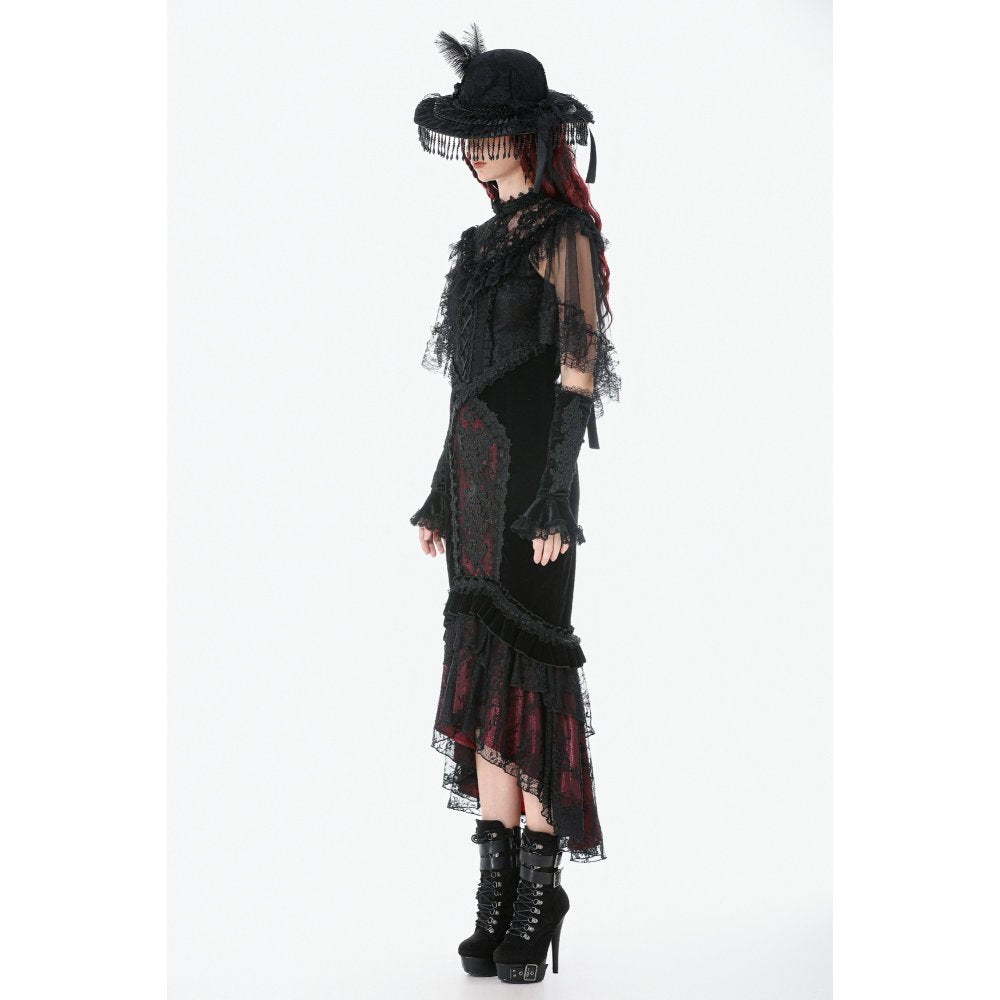 Dark in Love Morwenna Gothic Lace Ruffle Capelet
