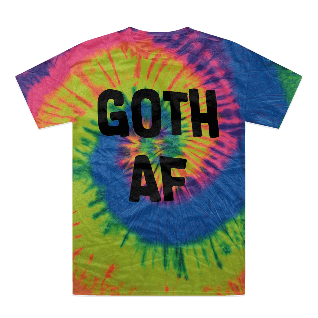 Goth AF Tie-Dye T-Shirt Neon Rainbow Unisex