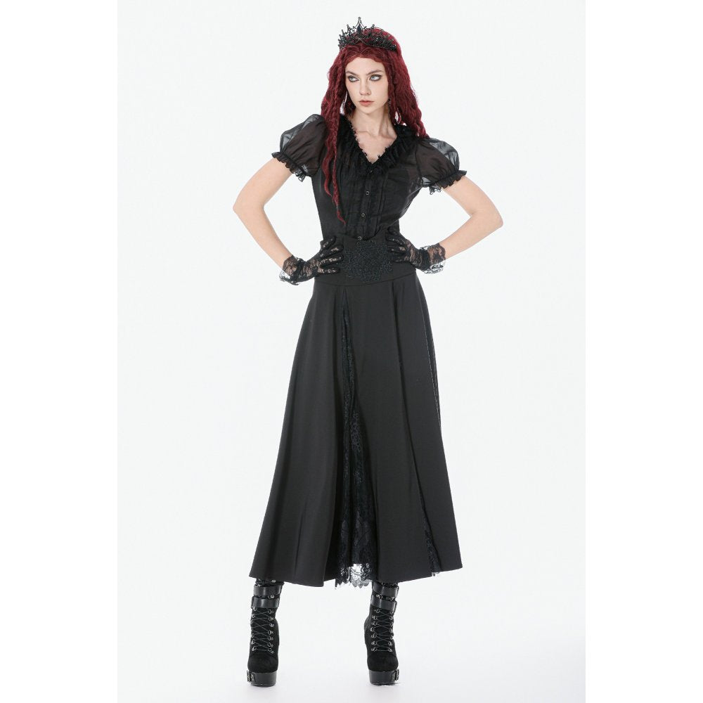 Dark in Love Elegant Gothic Long Skirt