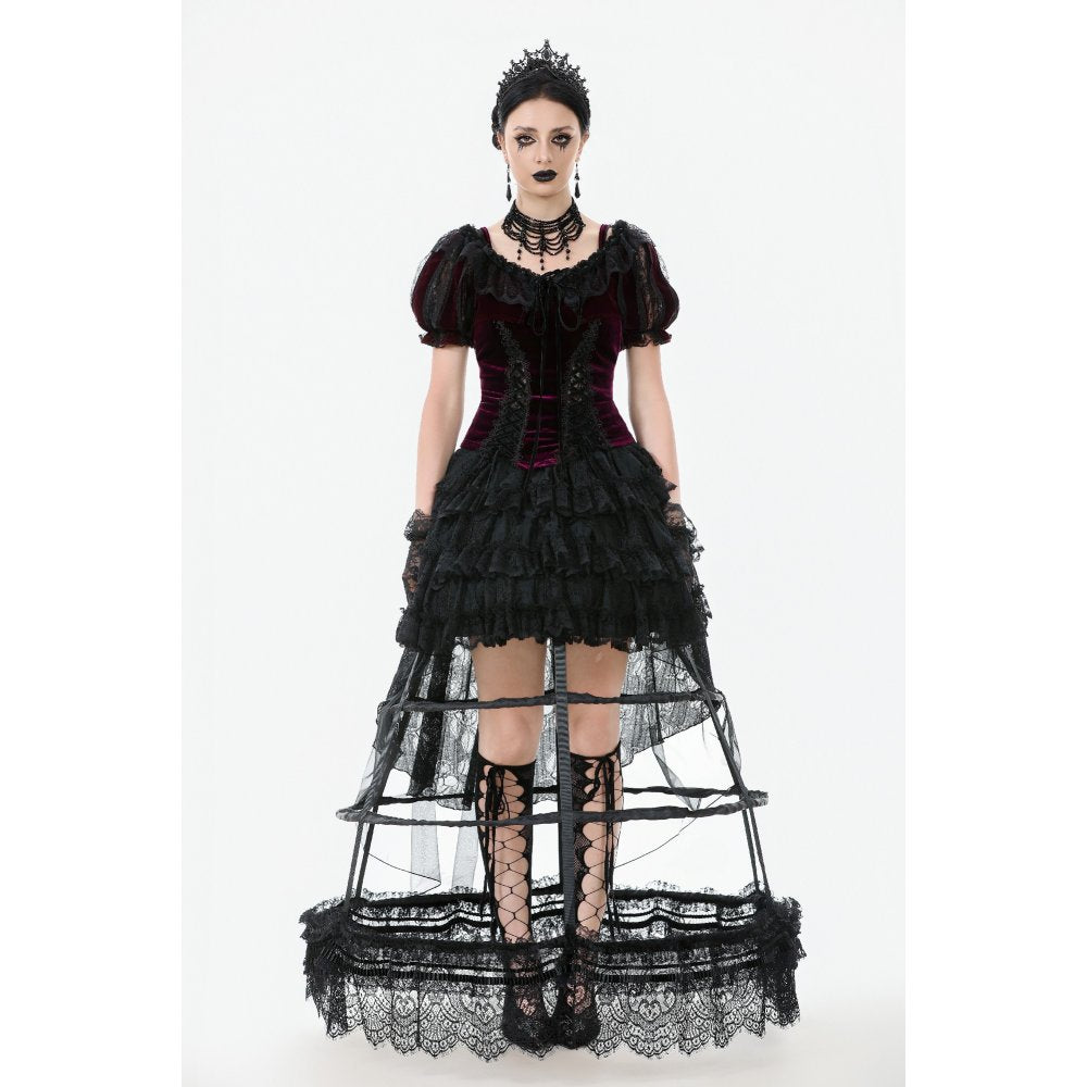 Dark in Love Isolde Velvet & Lace Puff Sleeve Bolero