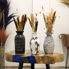 Bamboo Motif Straight Dry Flowers Vase - Natural