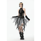 Dark in Love Bondage Mesh Panel Buckle Top