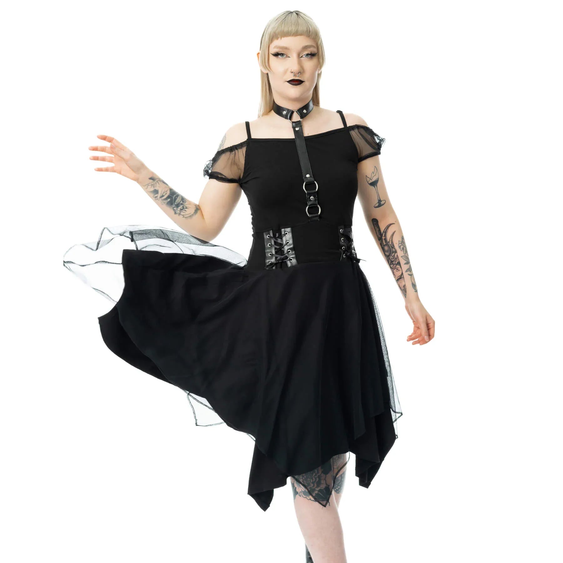 Poizen Industries Banshee Gothic Mini Dress