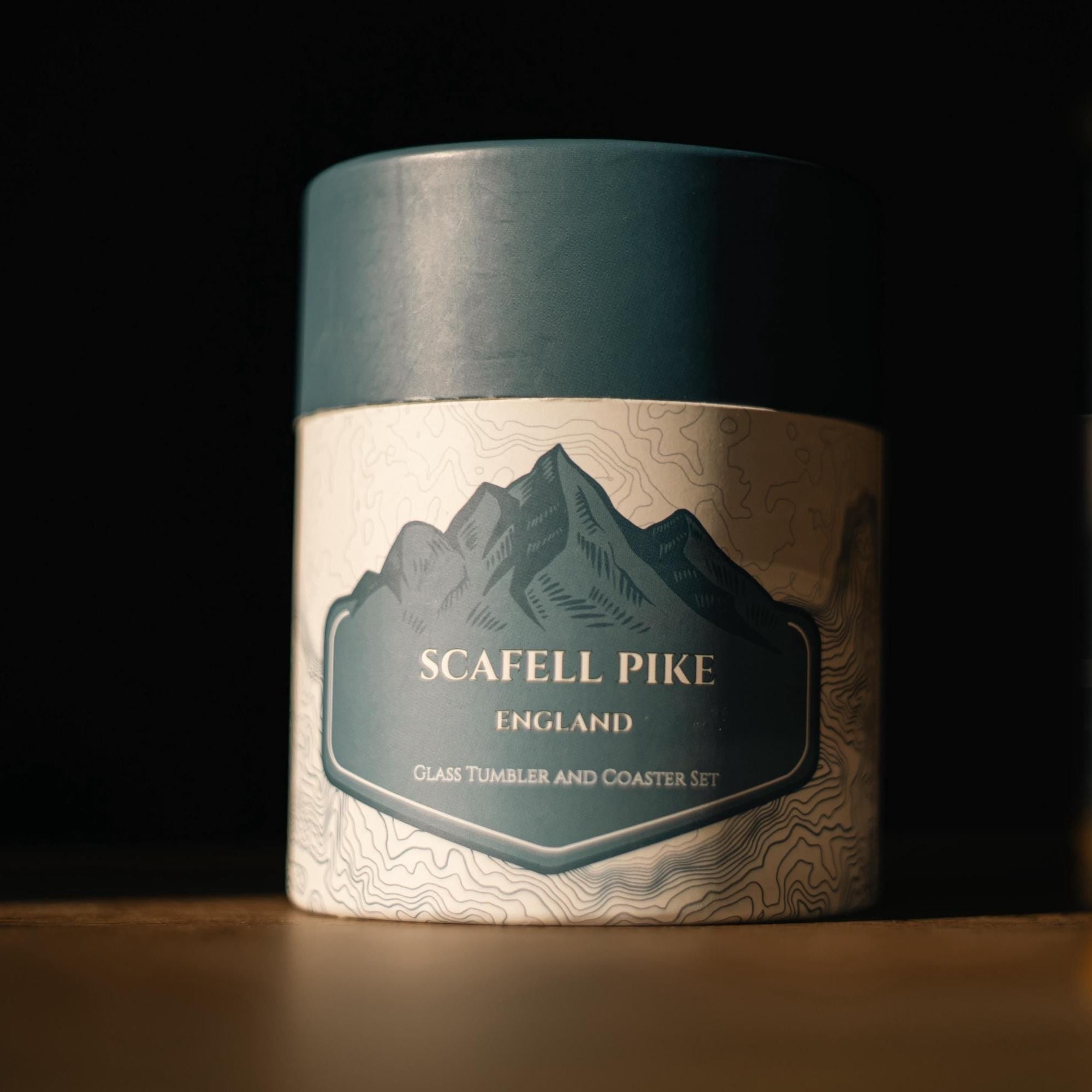 Scafell Pike Glass Tumbler & Coaster Set