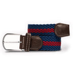 The World’s First Recycled Woven Belt – Made from Ocean Plastic Blue Burgundy Stripe