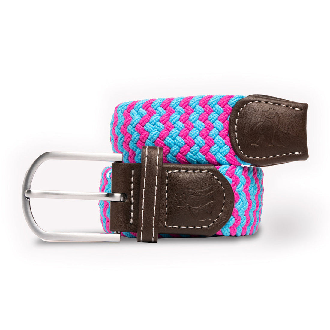 The World’s First Recycled Woven Belt – Made from Ocean Plastic Blue Pink Zigzag