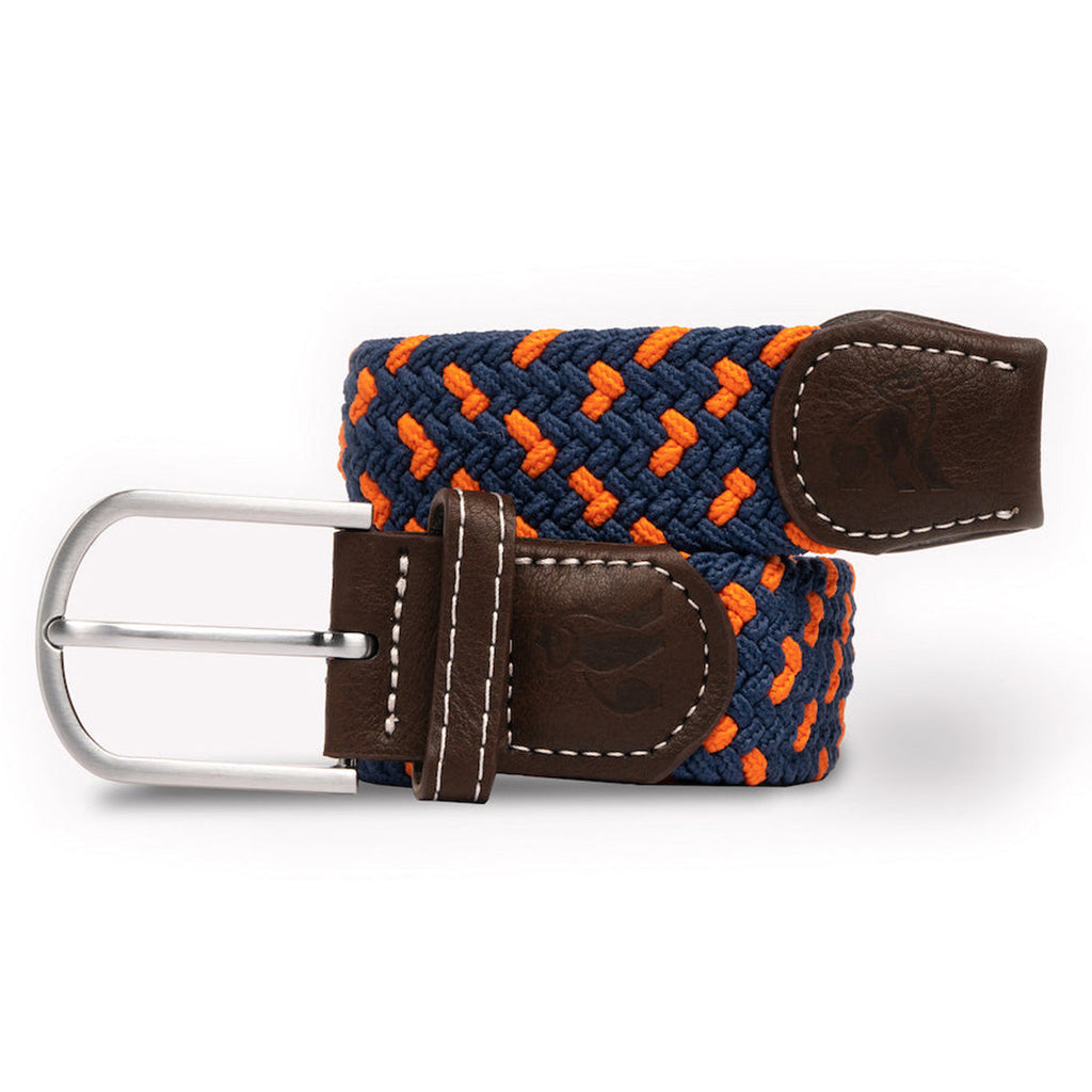 The World’s First Recycled Woven Belt – Made from Ocean Plastic Navy Orange Spot