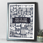 Black How To Cook Everything Print