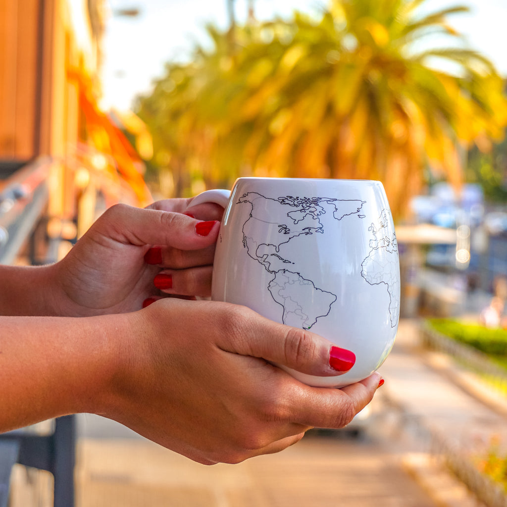 World Map Colour-In Mug | Travel Gift for Adventurers