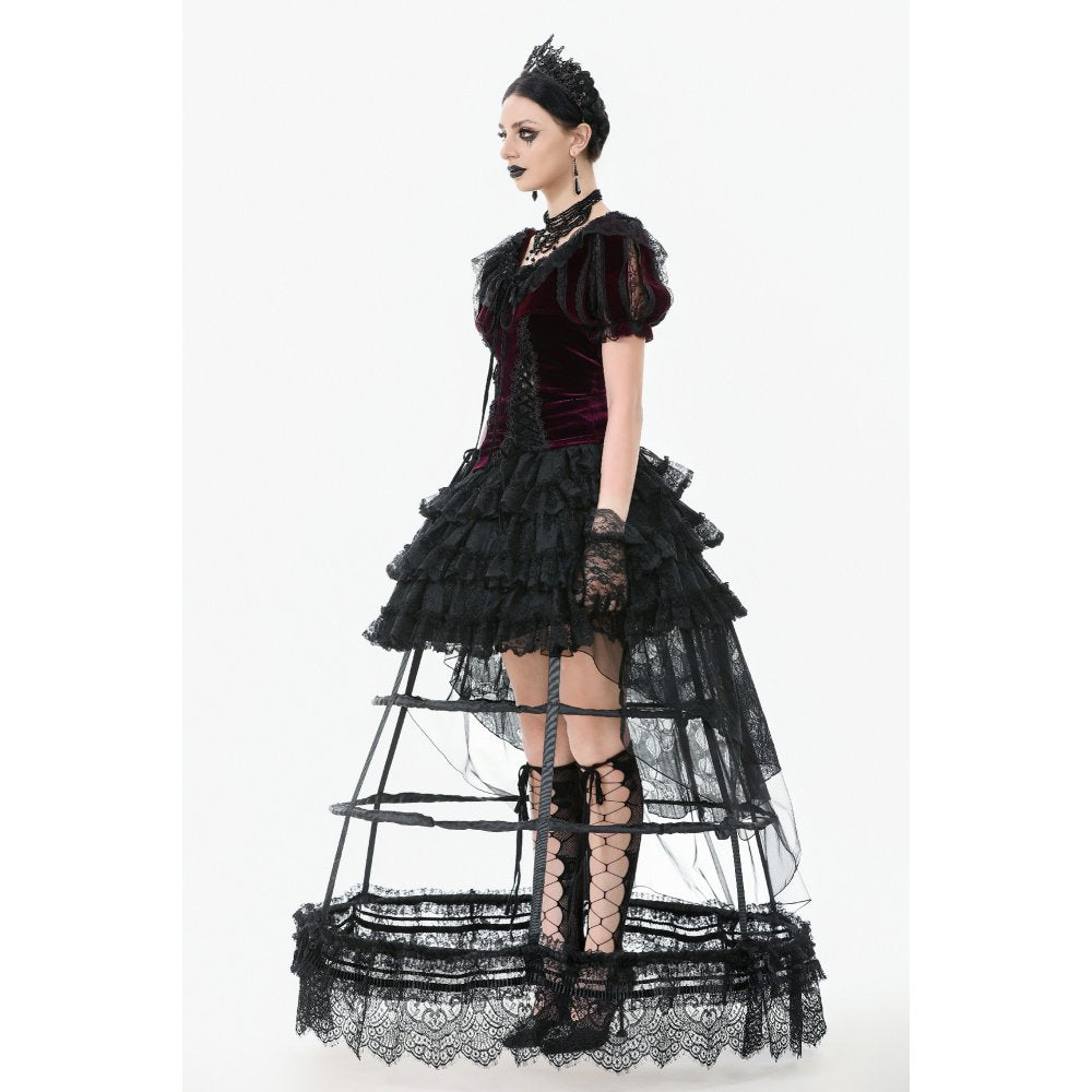 Dark in Love Isolde Velvet & Lace Puff Sleeve Bolero