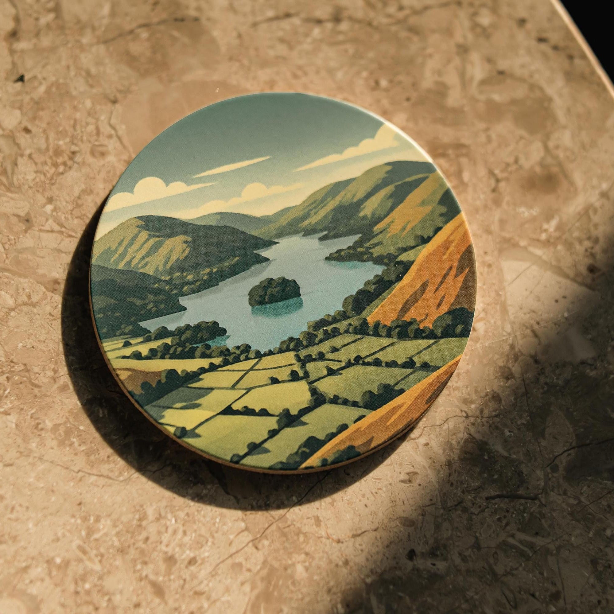 Scafell Pike Glass Tumbler & Coaster Set