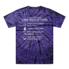 Care Instructions | White Print Tonal Spider Tie-Dye T-Shirt Purple Unisex