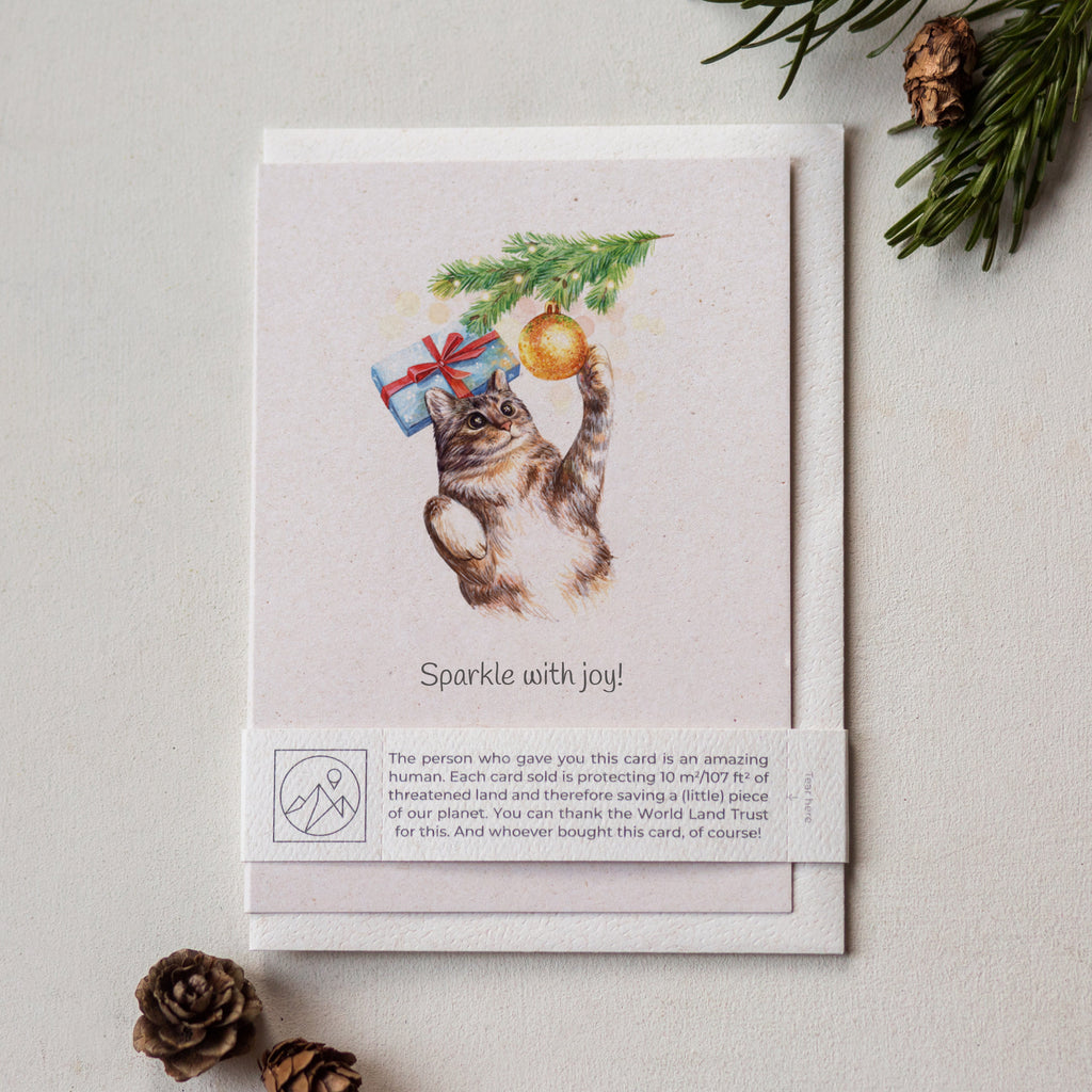 Animal Lover Charity Greeting Card Cute Cat Christmas card