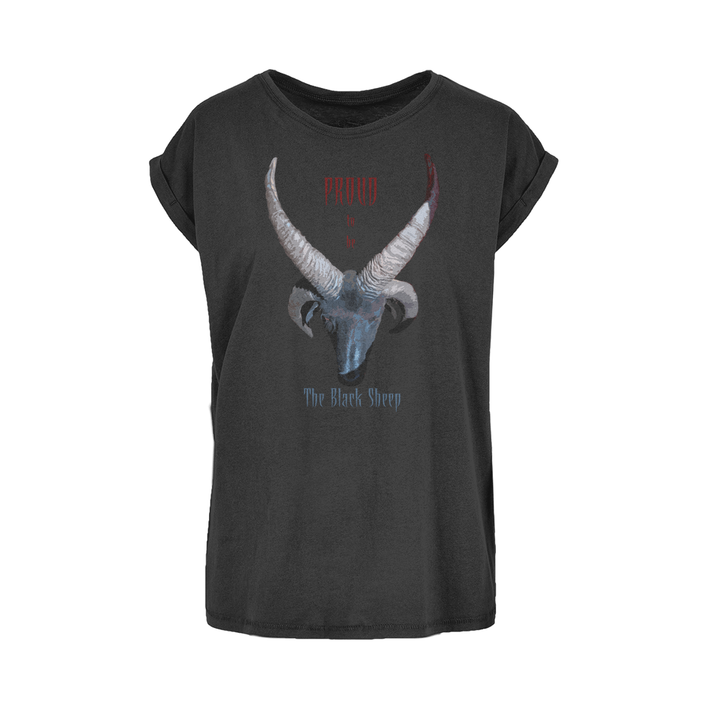 Proud to be The Black Sheep Women's Extended Shoulder T-Shirt XS-5XL Black Womens
