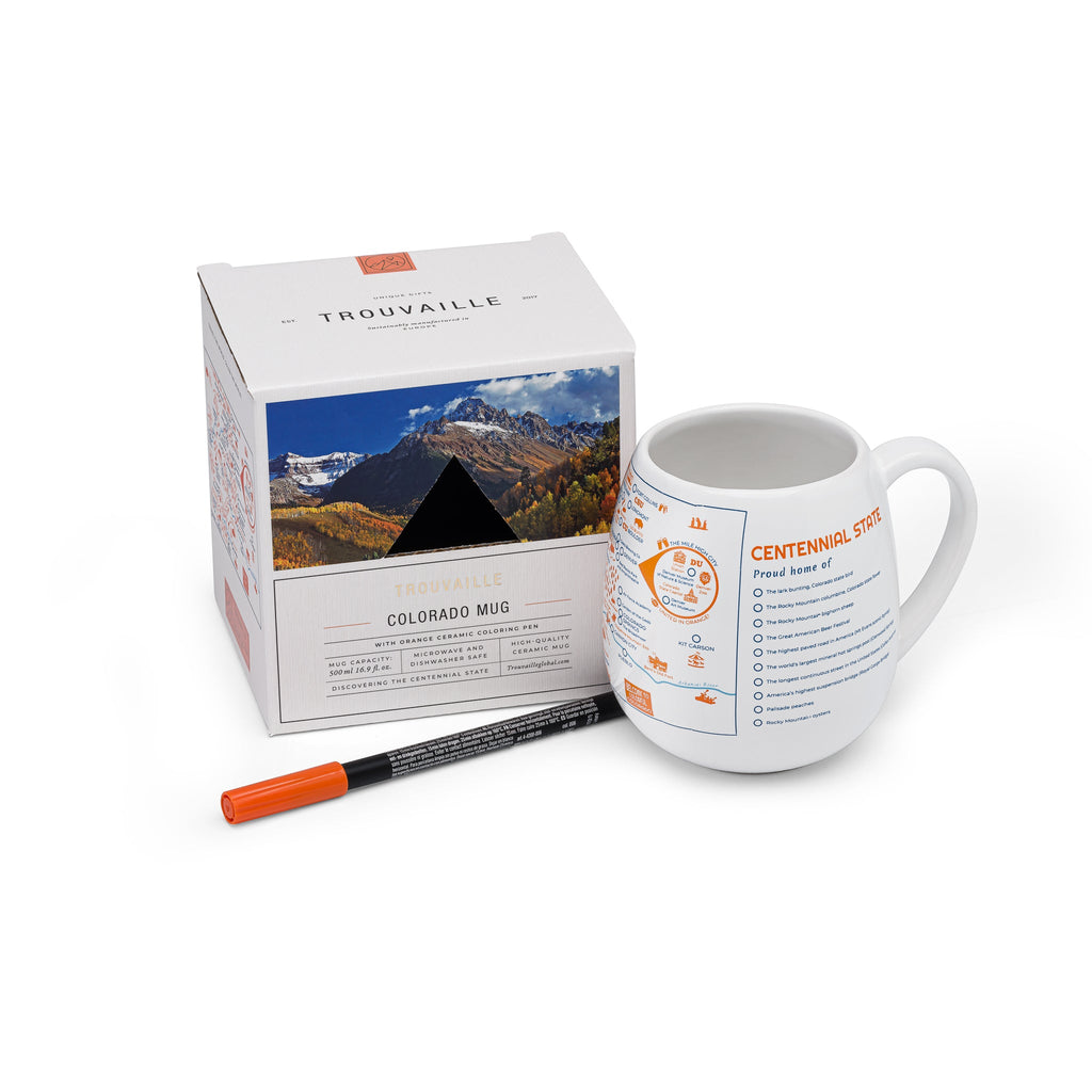 Colorado Map Color In Travel Mug