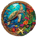 Wooden Animal and Nature Puzzles Turtle (round)