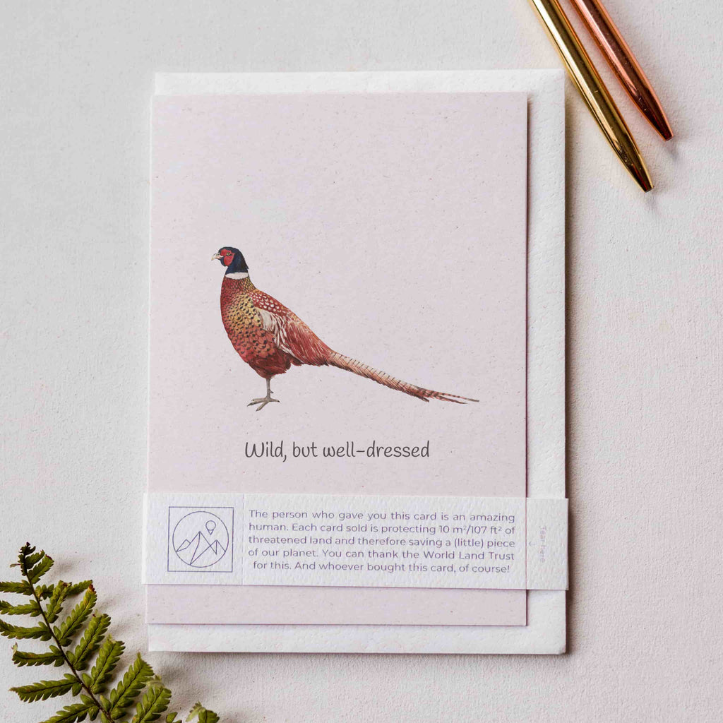 Animal Lover Charity Greeting Card Cute pheasant birthday card