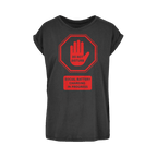 Do Not Disturb - Red Print Women's Extended Shoulder T-Shirt XS-5XL Black Womens