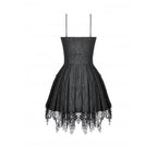 Dark in Love Mortalis Lace-Up Goth Dress in Black