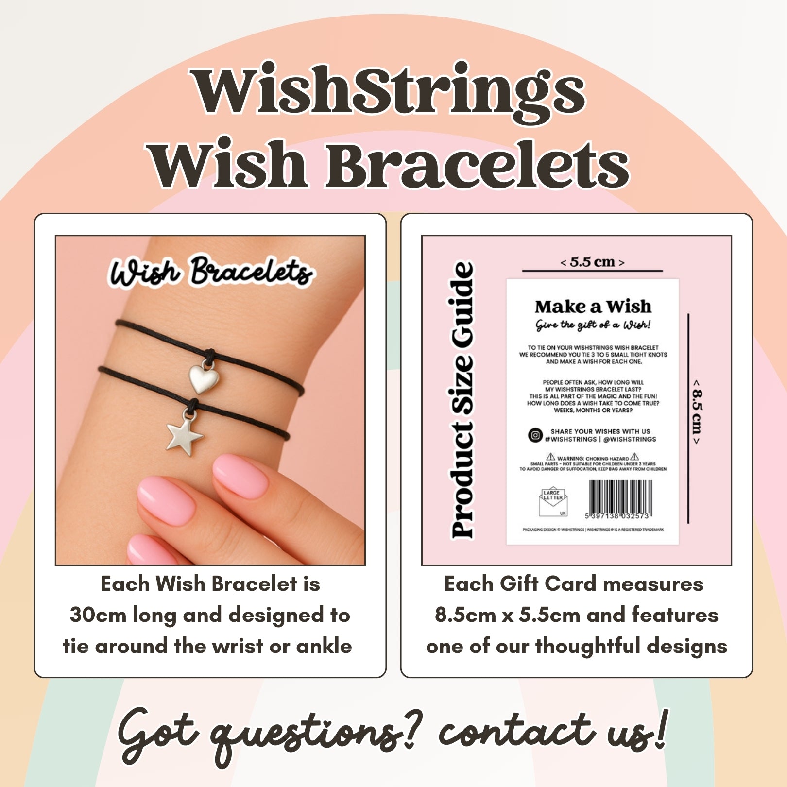 WishStrings ‘Make a Wish’ Wish Bracelet | Unicorn Pattern Design | Thoughtful Gift for Positivity, Dreamers & Unicorn Lovers