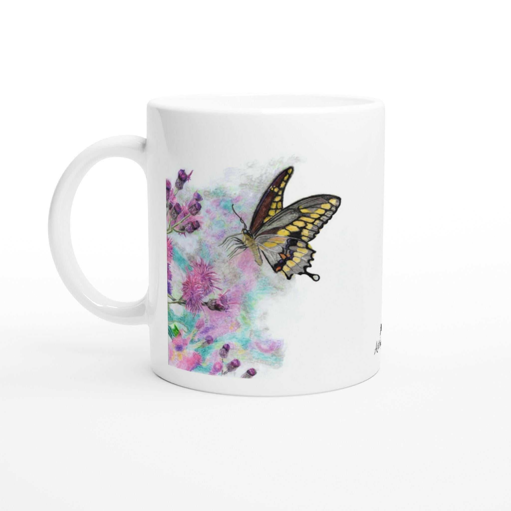 Yellow Butterfly Mug – 11oz Ceramic Wildlife Coffee Cup Default Title