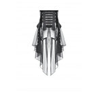 Dark in Love Draven Layered Mesh & Faux Leather Waist Cincher Skirt