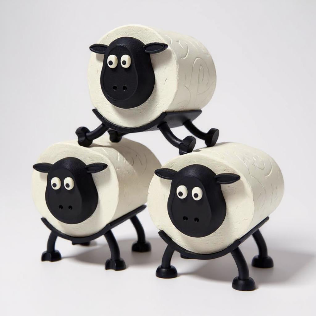 Sheep Toilet Roll Holder – Funny 3D Printed Bathroom Décor Pack of 3 Sheep