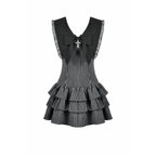 Dark in Love Vintage Striped Ruffle Tier Dress