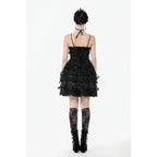 Dark in Love Morwenna Bat Mesh Layered Goth Mini Dress