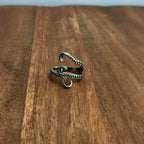 Alternative Creepy Gothic Tentacle Ring Darkened Silver Tone - Size Q 1/2