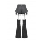 Dark in Love Lace-Up Layered Goth Convertible Flare Trousers or Shorts