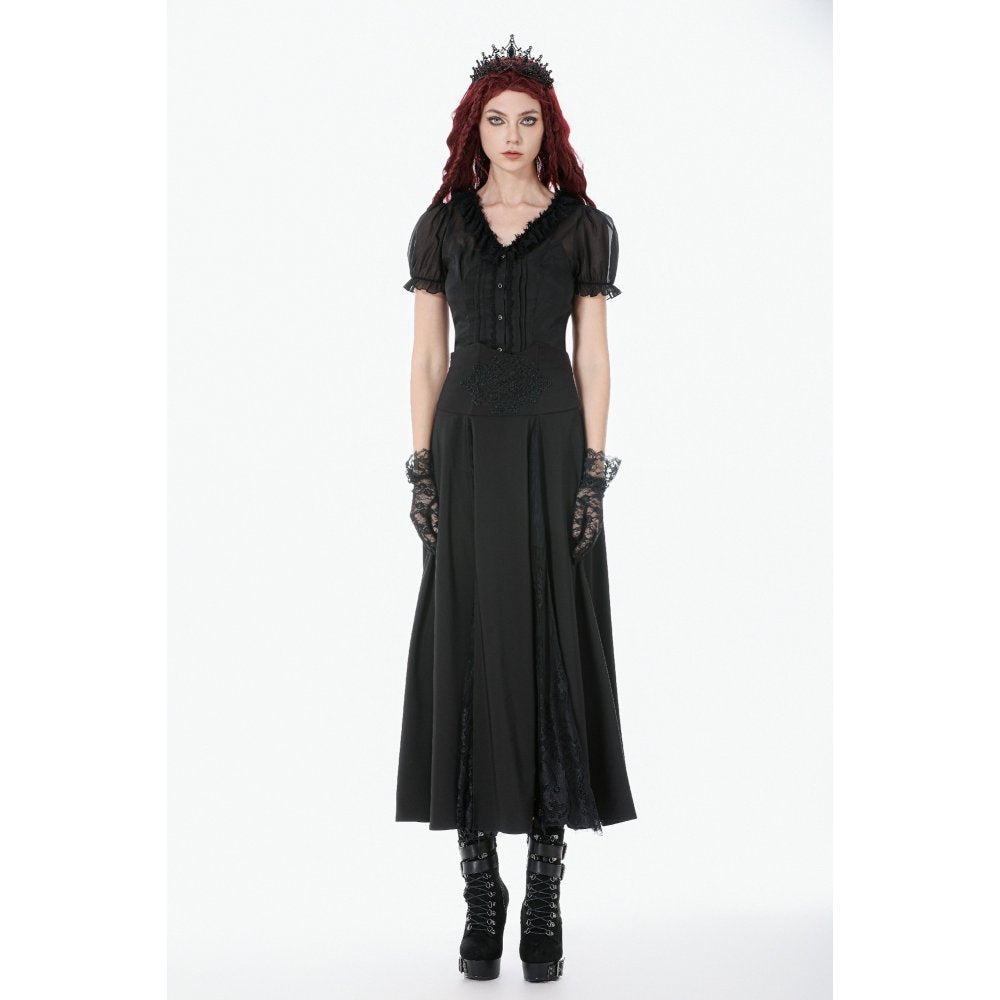 Dark in Love Elegant Gothic Long Skirt