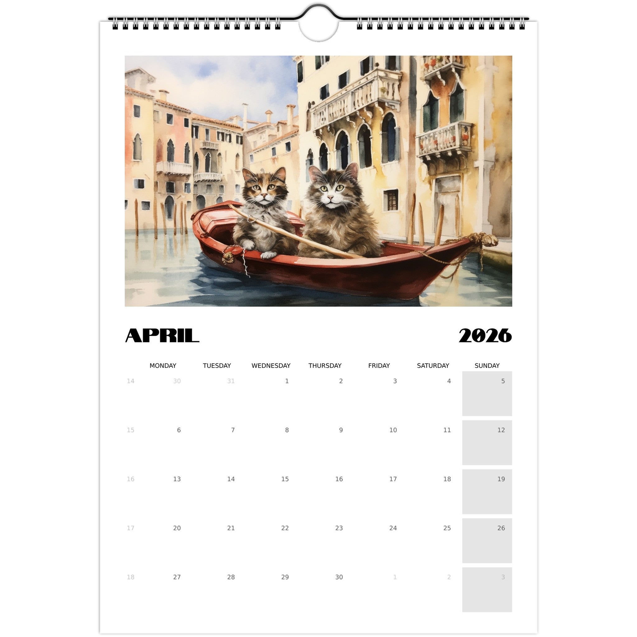 🐾 Venetian Cats 2026 Wall Calendar – A Year of Feline Magic in Venice