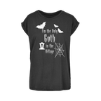 “I’m the Only Goth in the Village” Women’s Extended Shoulder T-Shirt – Gothic Attitude Black Womens