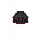 Dark in Love Black Crimson Gothic Tiered Skirt