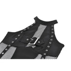 Dark in Love Bondage Mesh Panel Buckle Top