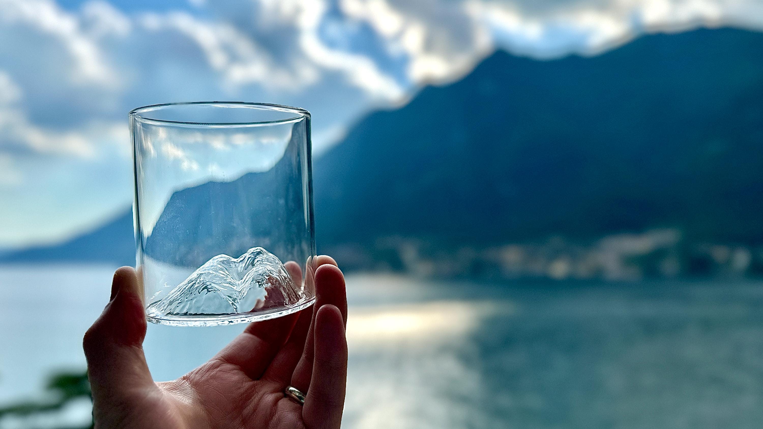 Scafell Pike Glass Tumbler & Coaster Set