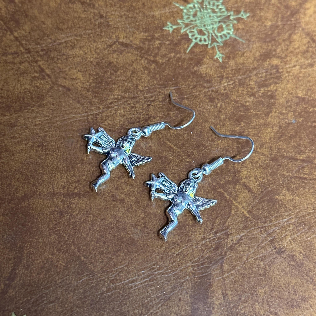 Flying Fairy Charm Drop Earrings