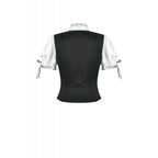 Dark in Love Court-Style Black & White Lace Blouse
