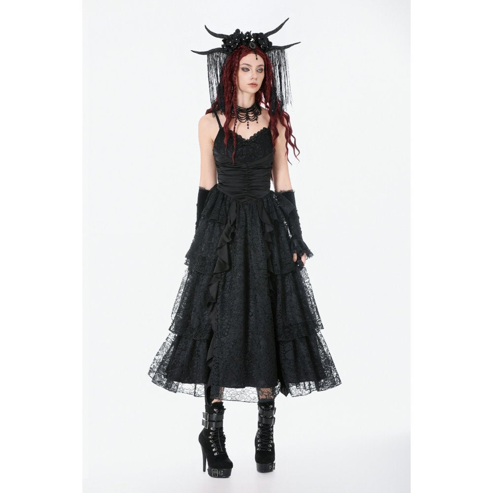 Dark in Love Gothic Satin Lace Dress