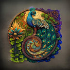Wooden Animal and Nature Puzzles Peacock