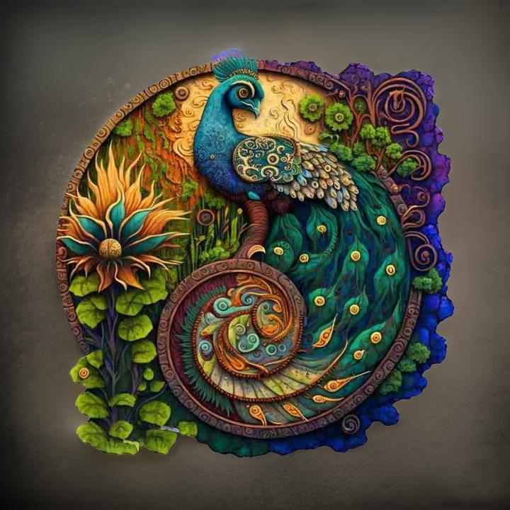 Wooden Animal and Nature Puzzles Peacock
