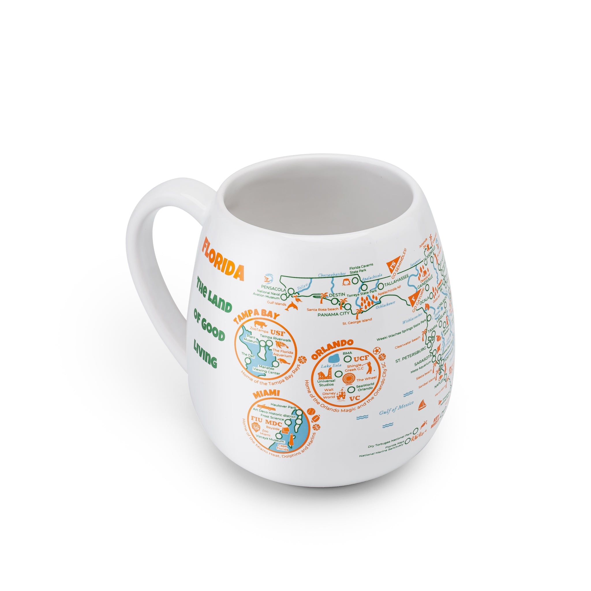 Florida Map Color In Travel Mug
