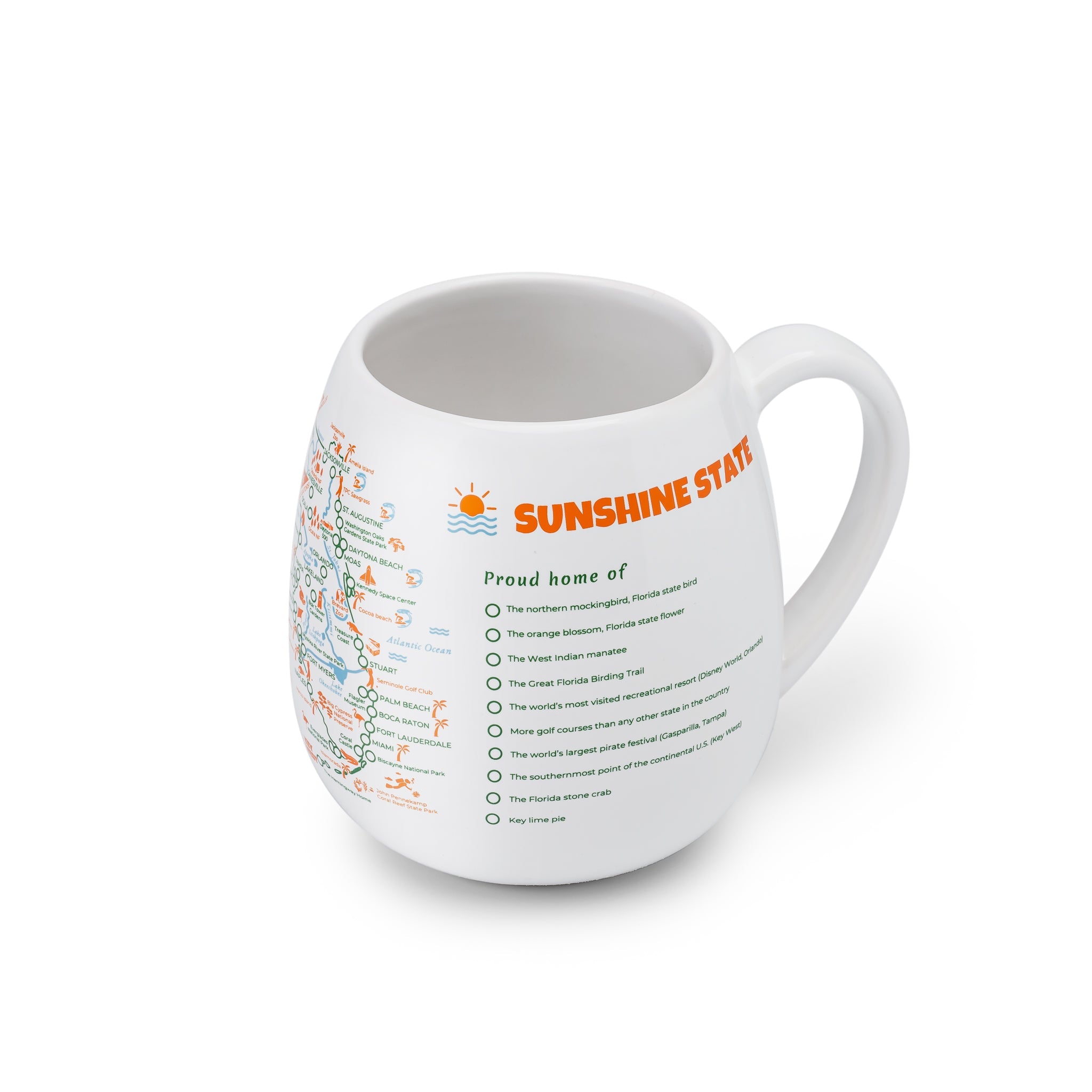 Florida Map Color In Travel Mug